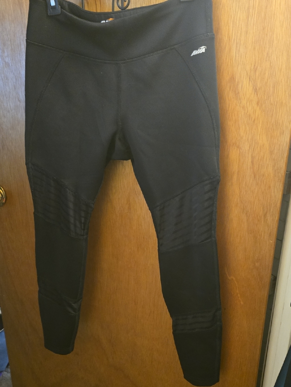 Avia Black Moto-Accent Athletic Leggings